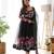 Women's Gorgeous Floral Printed Organza Silk Fabric Flared Anarkali Pant and Dupatta Set