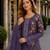 D lavender silk semi stitched suit with embroidery & sequin work