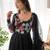 Women's Gorgeous Floral Printed Organza Silk Fabric Flared Anarkali Pant and Dupatta Set
