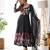 Women's Gorgeous Floral Printed Organza Silk Fabric Flared Anarkali Pant and Dupatta Set