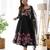 Women's Gorgeous Floral Printed Organza Silk Fabric Flared Anarkali Pant and Dupatta Set