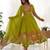 Women's Gorgeous Floral Printed Organza Silk Fabric Flared Anarkali Pant and Dupatta Set