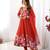 Women's Gorgeous Floral Printed Organza Silk Fabric Flared Anarkali Pant and Dupatta Set