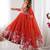 Women's Gorgeous Floral Printed Organza Silk Fabric Flared Anarkali Pant and Dupatta Set