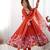 Women's Gorgeous Floral Printed Organza Silk Fabric Flared Anarkali Pant and Dupatta Set