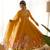 Women's Gorgeous Floral Printed Organza Silk Fabric Flared Anarkali Pant and Dupatta Set
