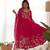 Women's Gorgeous Floral Printed Organza Silk Fabric Flared Anarkali Pant and Dupatta Set