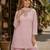 L pink georgette free size stitched suit with chikankari embroidery work