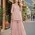 Pink georgette free size stitched suit with chikankari embroidery work