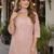 Pink georgette free size stitched suit with chikankari embroidery work