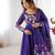 Women's Gorgeous Floral Printed Organza Silk Fabric Flared Anarkali Pant and Dupatta Set