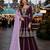 Purple georgette semi stitched suit with embroidery & sequin work