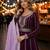 Purple georgette semi stitched suit with embroidery & sequin work