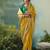 Mustard zari woven silk blend viscose dola silk saree with blouse