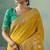 Mustard zari woven silk blend viscose dola silk saree with blouse