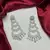 Mint Green Crystal Chandelier Earrings, Silver Tone Art Deco Statement Jewelry