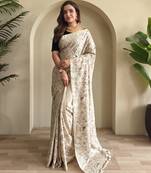 Light pink pure loom tussar saree