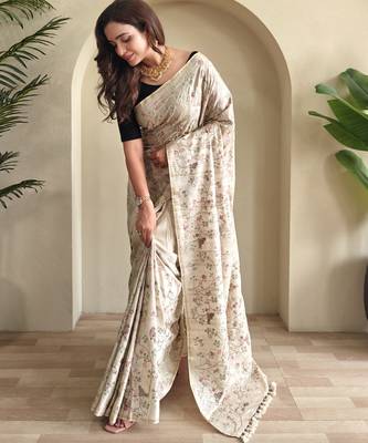 Light pink pure loom tussar saree 2