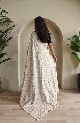 Light pink pure loom tussar saree 5
