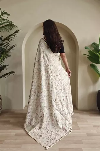 Light pink pure loom tussar saree