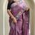 Pink embroidery work puretussar saree with  blouse piece