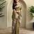 Musterd embroidery work puretussar saree with  blouse piece