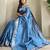 Blue embroidery work puretussar saree with  blouse piece