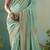 Light sea green zari woven silk blend viscose dola silk saree with blouse