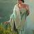 Light sea green zari woven silk blend viscose dola silk saree with blouse