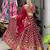 maroon ajarakh prints navratri lehenga choli & dupatta - full stitched free size