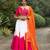 navratri collection white & orange flared lehenga set  pink bandhani blouse & dupatta - full stitched free size