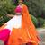 navratri collection white & orange flared lehenga set  pink bandhani blouse & dupatta - full stitched free size