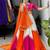 navratri collection white & orange flared lehenga set  pink bandhani blouse & dupatta - full stitched free size