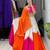 navratri collection white & orange flared lehenga set  pink bandhani blouse & dupatta - full stitched free size