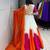 navratri collection white & orange flared lehenga set  pink bandhani blouse & dupatta - full stitched free size