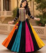 bandhani lehenga with traditional top for navratri - full stitched free size