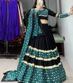 pure rayon cotton lehenga blouse with sequence work dupatta - full stitched free size