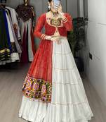 bandhani print royan cotton navratri special lehenga blouse - full stitched free size