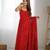 Women's Beautiful Printed Chiffon Bandhej Fabric Flared Anarkali Pant and Dupatta Set