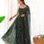 Women's Beautiful Printed Chiffon Bandhej Fabric Flared Anarkali Pant and Dupatta Set