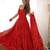 Women's Beautiful Printed Chiffon Bandhej Fabric Flared Anarkali Pant and Dupatta Set