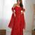 Women's Beautiful Printed Chiffon Bandhej Fabric Flared Anarkali Pant and Dupatta Set
