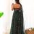 Women's Beautiful Printed Chiffon Bandhej Fabric Flared Anarkali Pant and Dupatta Set