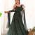 Women's Beautiful Printed Chiffon Bandhej Fabric Flared Anarkali Pant and Dupatta Set
