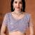 Lavender designer net saree with beads, sequins & pearl handwork