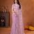 Mauve designer net saree with beads, sequins & pearl handwork