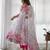 Women's Beautiful Floral Printed Organza Silk Fabric Flared Anarkali Pant and Dupatta Set