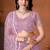 Mauve designer net saree with beads, sequins & pearl handwork