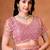 Rose designer net saree with beads, sequins & pearl handwork