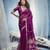 Magenta pure munga silk blend handloom saree with organza pallu